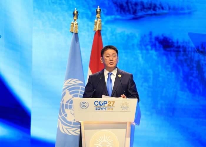 Монгол Улсын Ерөнхийлөгч У.Хүрэлсүх: 2050 он гэхэд хүлэмжийн хийн ялгарал болон шингээлтийн зөрүүг тэглэх зорилт тавьж байна