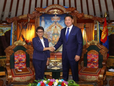 Монгол Улсын Ерөнхийлөгч У.Хүрэлсүх ӨАБНУ, Индонезийн Гадаад хэргийн сайд нарыг хүлээн авч уулзав