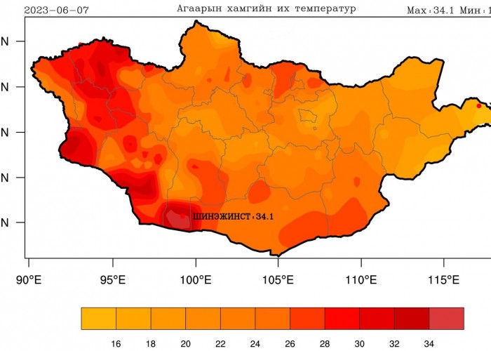 Ойрын өдрүүдэд баруун аймгуудаар +30 градусаас дээш гарч хална