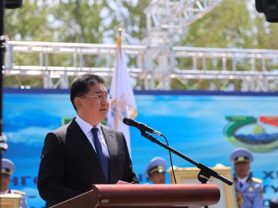 Монгол Улсын Ерөнхийлөгч У.Хүрэлсүх Баруун хилийн зэвсэгт тулгаралт дууссаны 75 жилийн ойн баярын ёслолд оролцлоо