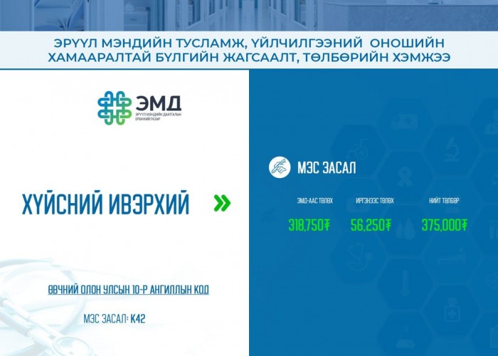 Хүйсний ивэрхийн мэс заслын 85 хувийг ЭМД-аар хөнгөлнө