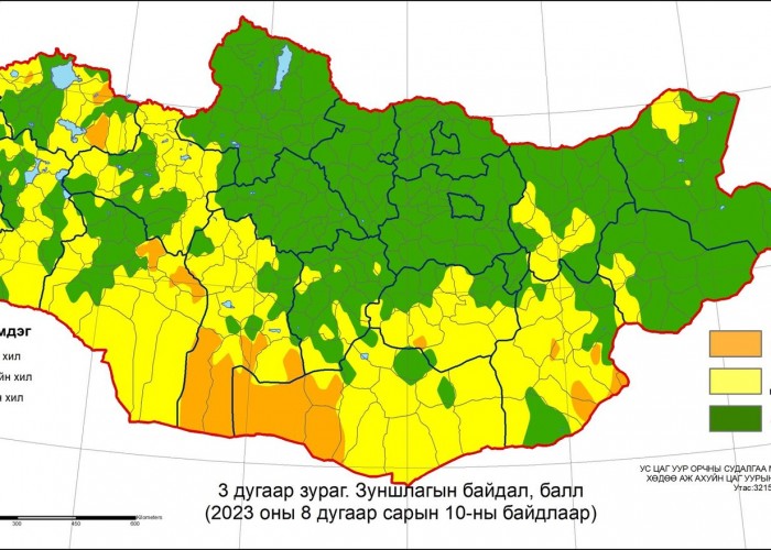 Нийт нутгийн 70 орчим хувьд дунджаас ахиу хэмжээний хур тунадас орж 60 хувьд зуншлага сайн байна