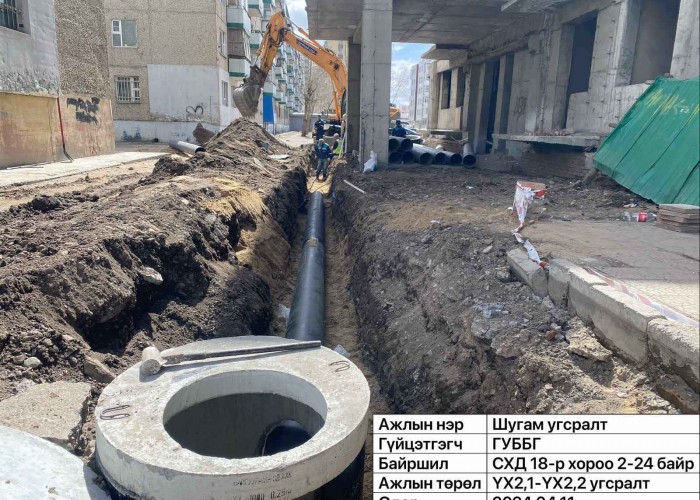 Ус их тогтдог байршилд ус зайлуулах шугам хийжээ