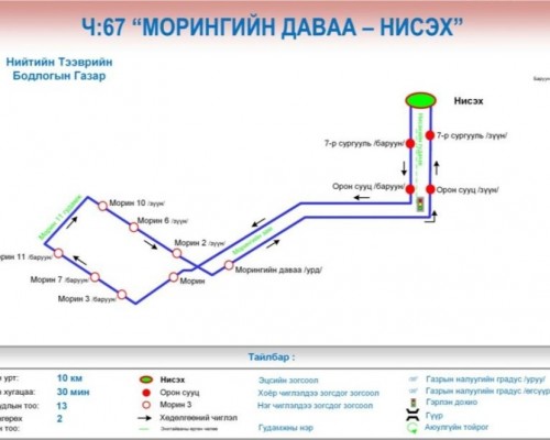 Морингийн даваа чиглэлд автобусны шинэ зогсоол нэмэгдсэн байна